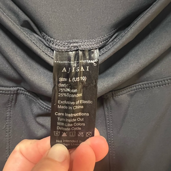 Dark gray stretchy joggers. Ladies size L(10) - Picture 3 of 3